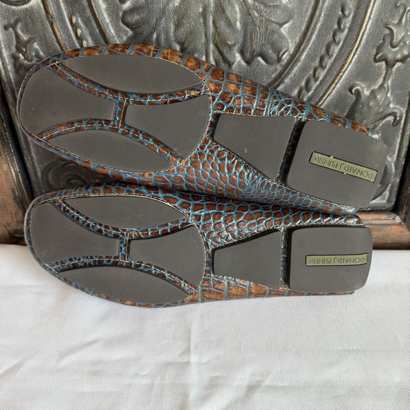 Donald Pliner DACIO Embossed Crocodile Leather Driving Loafers Horse Bit Sz 10 M main image 5